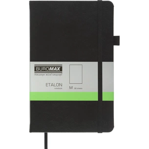 Книга записна Buromax Etalon 125x195 мм 96 листів без лінівки обкладинка зі штучної шкіри Чорна (BM.291060-01) зображення 1