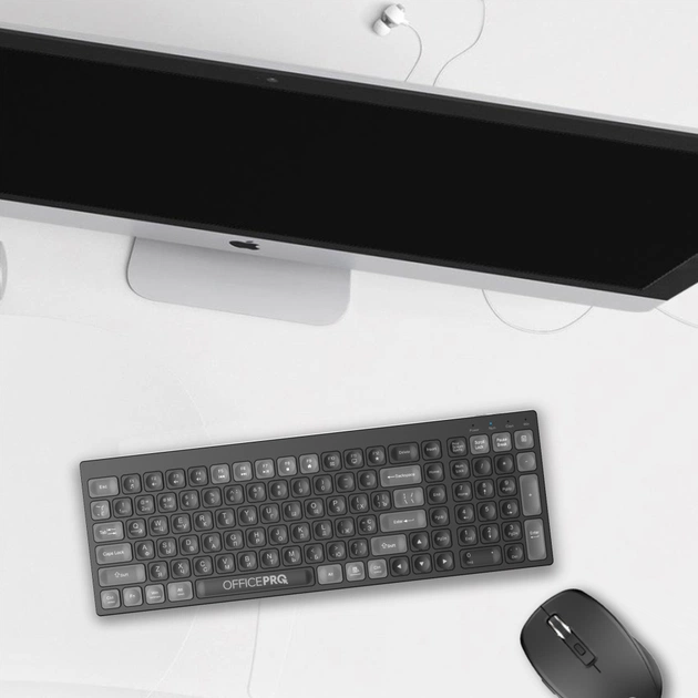 Клавиатура OfficePro SK985B Wireless/Bluetooth Black (SK985B) - изображение 6