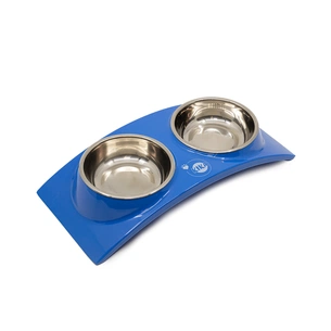 Посуд для собак KIKA Миска RAINBOW подвійна M синя (SDML990352MM) зображення 1