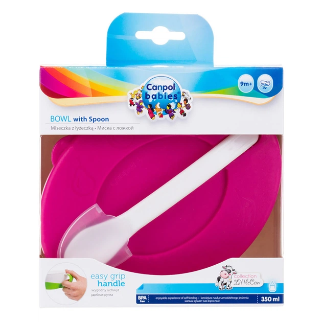 Тарелка детская Canpol babies 350 мл Розовая (31/406_pin) - изображение 5