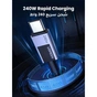 Дата кабель USB-C to USB-C 2.0m PD3.1 240W 480Mbps braided black Ugreen (75732) - зменшене зображення 2