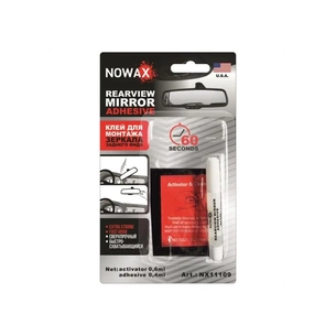 Автомобильный клей NOWAX REARVIERW MIRROR ADHESIVE 0,4ml+ 0.6ml (NX11109) изображение 1