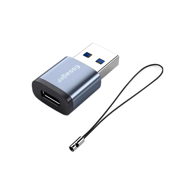 Переходник USB 3.0 AM to USB-C F gray Essager (EZJCA-SRB0G) - изображение 1