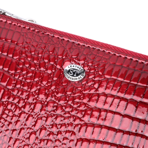 Гаманець ST Leather З лакованої натуральної шкіри Червоний (22692) - picture 5