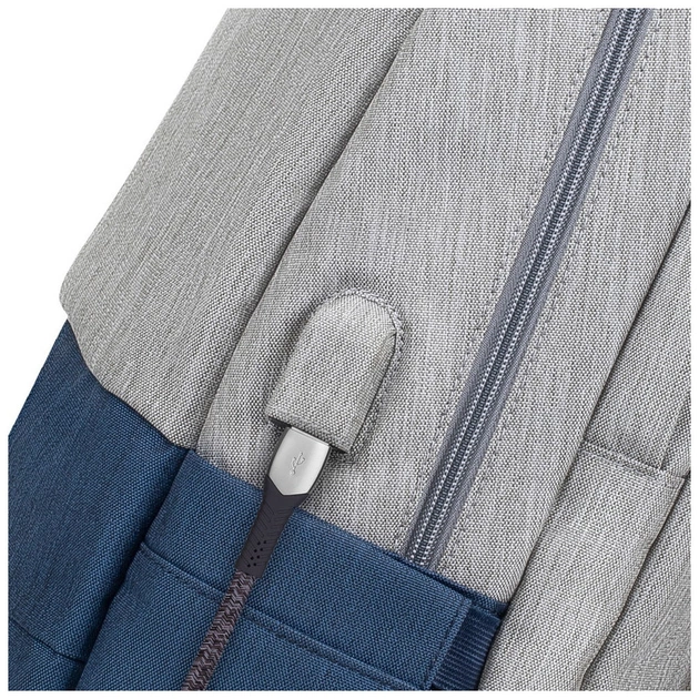 Рюкзак для ноутбука RivaCase 17.3" 7567 Prater, Grey / Dark Blue (7567Grey/DarkBlue) - picture 9