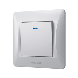 Вимикач Videx BINERA 1кл з підсвічуванням срібний (VF-BNSW1L-SS) изображение 1