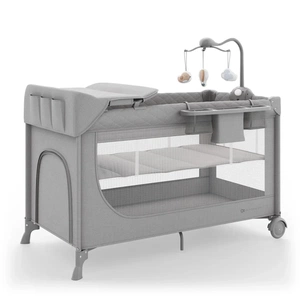 Дитячий манеж Kinderkraft с пеленатором Leody Up Grey (5902533930135) зображення 1