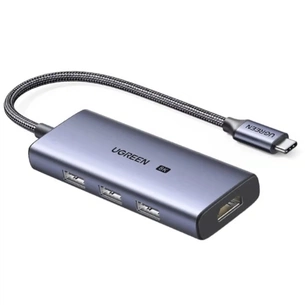 Концентратор Ugreen USB-C 4-in-1 3xUSB 3.0 + HDMI CM500 gray (50629) зображення 1