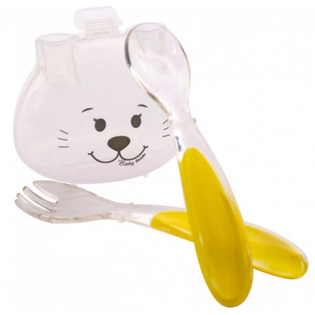 Набір дитячого посуду Baby Team виделка з ложкою у футлярі (6115) - picture 4