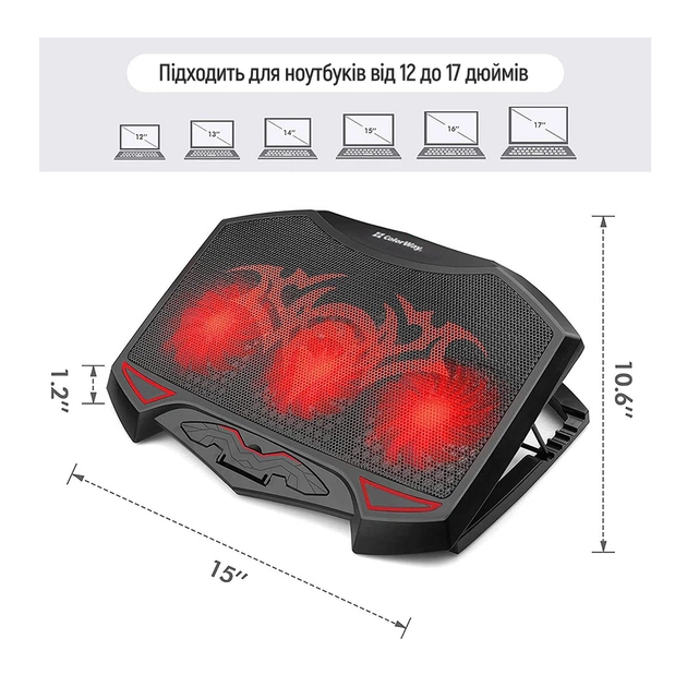 Підставка до ноутбука ColorWay Cooling Game Pro H1, 10-17 (CW-CGPH1) - picture 12