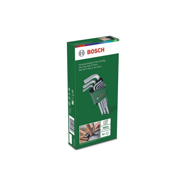Ключ Bosch шестигранний, набір 9шт, кулястий наконечник, 1.5-10мм, CrV (1.600.A03.2V1) - picture 6