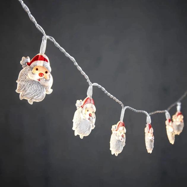 Гірлянда Luca Lighting Санта, струна 1,2 м, 10 LED теплий білий, 2АА (8720362642305) - зображення 1