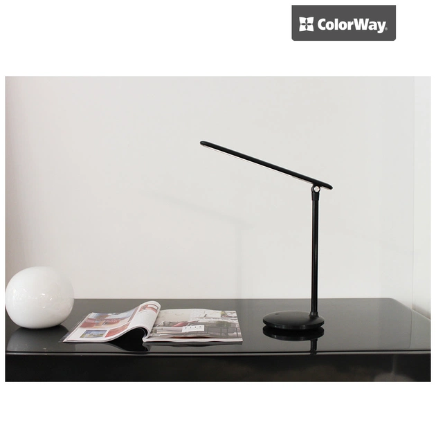 Настільна лампа ColorWay 4W з вбудованим акумулятором 1800 mAh USB in/out 5V*1A, black (CW-DL02B-B) - picture 2