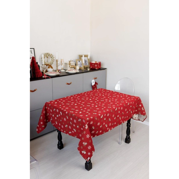 Скатертина Прованс Дзвіночки на червоному 136х136 см (036856) - picture 5