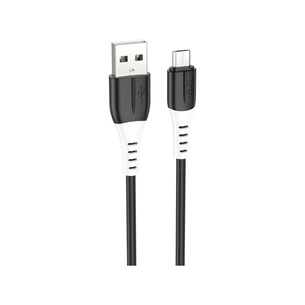 Дата кабель USB 2.0 AM to Micro 5P 1.0m 2.4A silicone X82 black HOCO (6931474768551) зображення 1