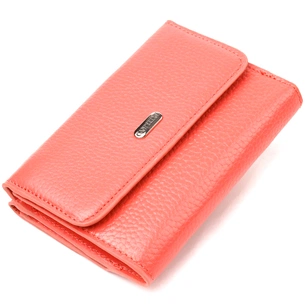 Гаманець Canpellini З натуральної шкіри флотар Кораловий (21595) зображення 1
