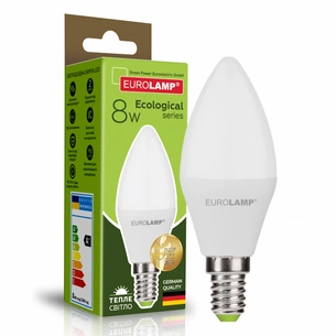 Лампочка Eurolamp LED CL 8W E14 3000K 220V (LED-CL-08143(P)) зображення 1