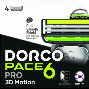 Змінні касети Dorco для системи Pace6 для чоловіків 6 лез 4 шт. (8801038585666) изображение 1