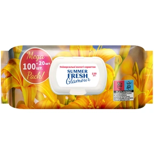 Вологі серветки Summer Fresh Glamour 120 шт. (4820207591912) зображення 1