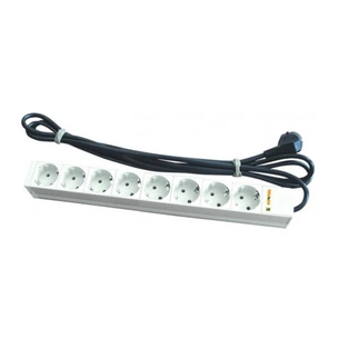 Силовий блок Conteg 19" 1U 8xSchuko, з вимикачем, з кабелем (DP-RP-08SCHUS) зображення 1