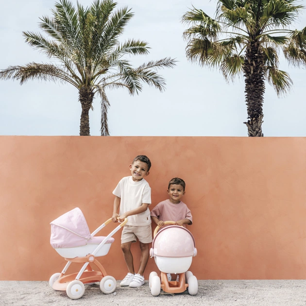 Коляска для ляльок Smoby Baby Nurse Теракотова пудра, люлька з корзиною, 18 міс.+ (7600254124) - picture 5