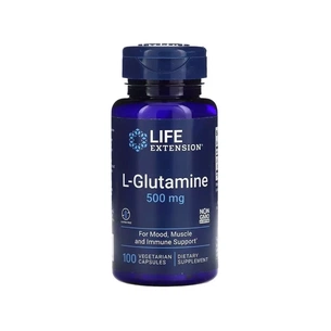 Витаминно-минеральный комплекс Life Extension L-глютамин, 500 мг, L-Glutamine, 100 вегетарианских капсул (LEX-34510) изображение 1