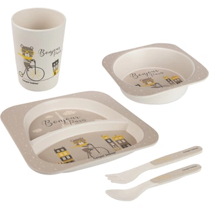 Набір дитячого посуду Canpol babies BONJOUR PARIS посуду 5 ел. бежевий (9/227_bei) изображение 1