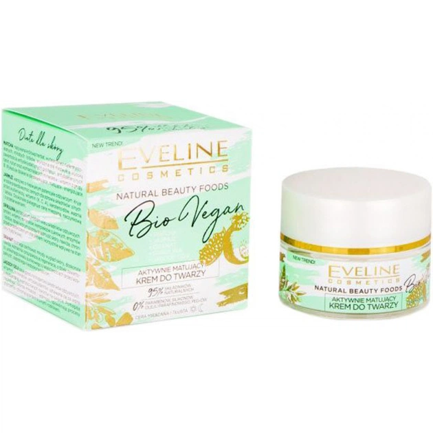 Крем для обличчя Eveline Cosmetics Bio Vegan активний матуючий 50 мл (5901761986891) - изображение 1