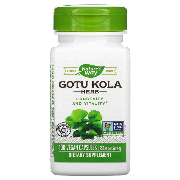 Трави Nature's Way Готу Кола, 950 мг, Gotu Kola, 100 вегетаріанських капсул (NWY-14000) - зображення 1