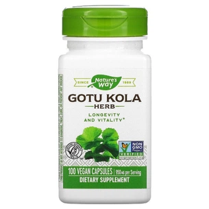 Травы Nature's Way Готу Кола, 950 мг, Gotu Kola, 100 вегетарианских капсул (NWY-14000) изображение 1