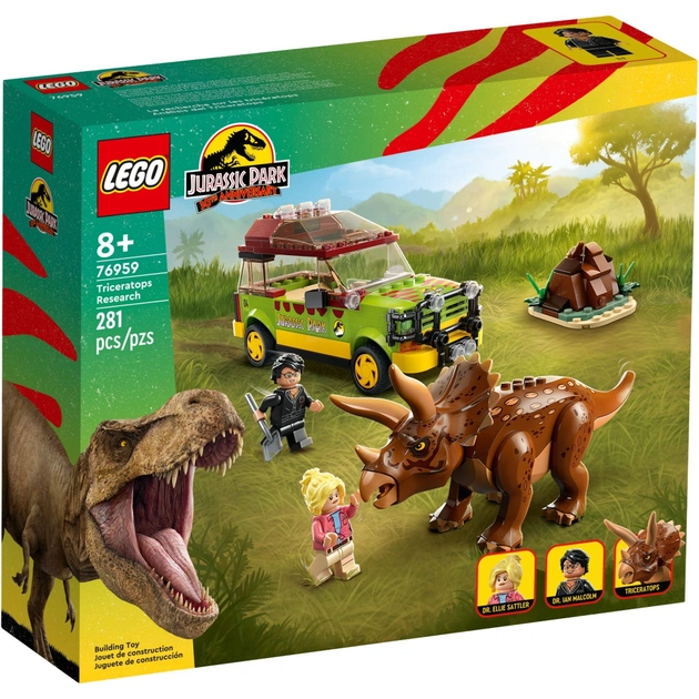 Конструктор LEGO Jurassic World Дослідження трицератопсів 281 деталі (76959) - зображення 1