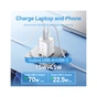 Зарядний пристрій Vention 1xUSB-C PD70W + 1xUSB QC3.0 22.5W GaN transparent gray (FCGH0-EU) - зменшене зображення 8