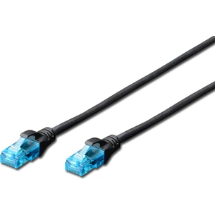 Патч-корд 2м, UTP, cat.5e, AWG 26/7, CCA, PVC, black Digitus (DK-1512-020/BL) зображення 1