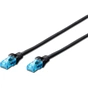 Патч-корд 2м, UTP, cat.5e, AWG 26/7, CCA, PVC, black Digitus (DK-1512-020/BL) - зменшене зображення 1