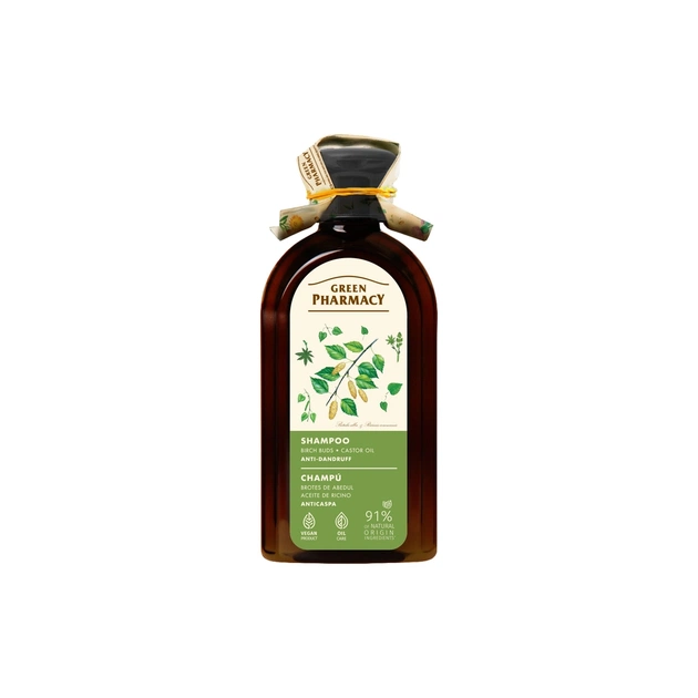 Шампунь Green Pharmacy Березовые почки и касторовое масло 350 мл (4823015934353) - изображение 1
