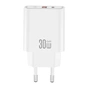 Зарядний пристрій XO 1xUSB 22.5W + 1xUSB-C PD30W white (CE42.white) - зменшене зображення 1