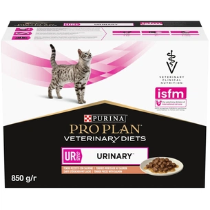 Вологий корм для кішок Purina Pro Plan Veterinary Diets UR ST/OX Urinary З лососем 10 x 85 г (8445290093851) зображення 1