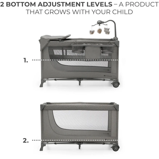 Дитячий манеж Kinderkraft с пеленатором Joy 2 Dark Grey (5902533925155) - picture 4