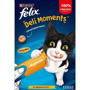 Ласощі для котів Purina Felix DeliMoments з куркою 40 г (8445291632479) изображение 1