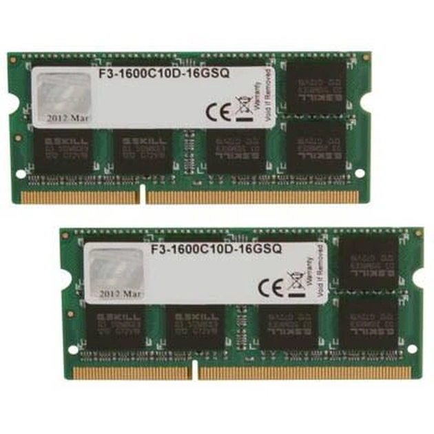 Модуль пам'яті для ноутбука SoDIMM DDR3 16GB (2x8GB) 1600 MHz G.Skill (F3-1600C10D-16GSQ) - изображение 1