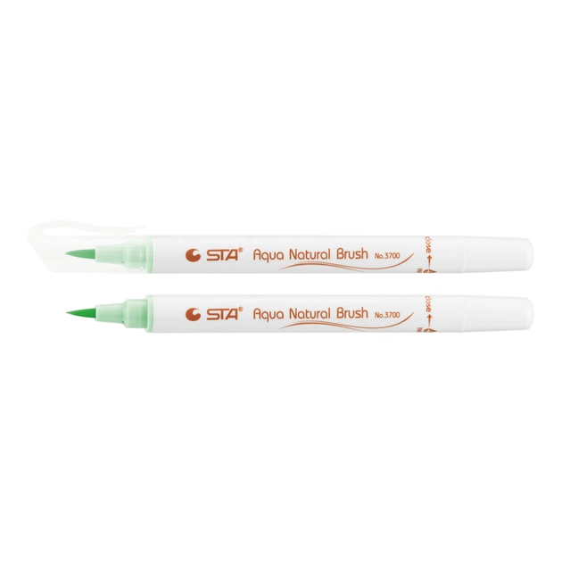 Художній маркер STA пензлик акварельний AQUA NATURAL BRUSH 3700, світло зелений (STA3700-42) - зображення 1