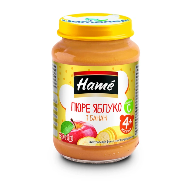 Дитяче пюре Hame Яблуко і банан, 190 г (8595139717162) - изображение 1