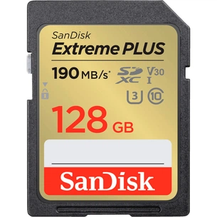 Карта пам'яті SanDisk 128GB SDXC class 10 UHS-I U3 4K Extreme Plus (SDSDXWA-128G-GNCIN) зображення 1