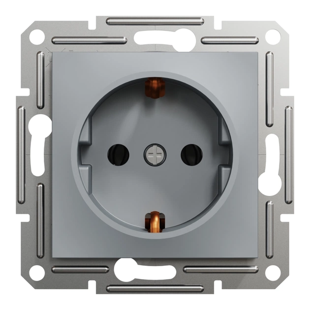 Розетка Schneider Electric ASFORA сталь (EPH2900162) - зображення 1