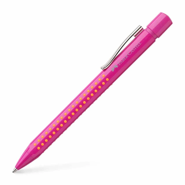 Ручка шариковая Faber-Castell автоматическая Grip 2010, корпус розовый, стержень синий М (0.7 мм) (26543) - изображение 1