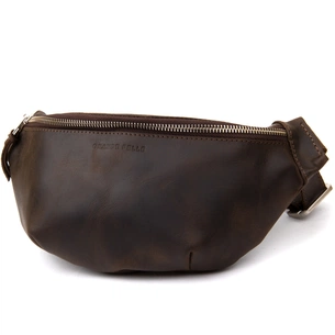 Сумка Grande Pelle Бананка у вінтажній шкірі Коричнева (11154) зображення 1