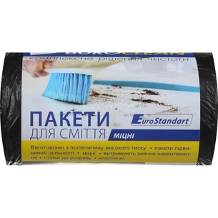 Пакети для сміття Buroclean EuroStandart міцні чорні 60 л 40 шт. (4823078922885) зображення 1