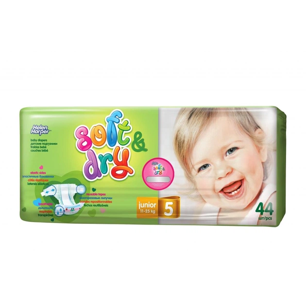Підгузки Helen Harper Soft&Dry Junior 11-25 кг 44 шт (5411416022541) - изображение 1