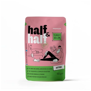 Вологий корм для кішок Half&Half шматочки з індичкою в желе для кошенят 100 г (4820261920864) зображення 1