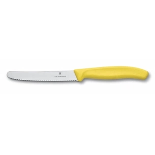 Кухонний ніж Victorinox SwissClassic для овощей 11 см, волнистое лезвие, желтый (6.7836.L118) зображення 1